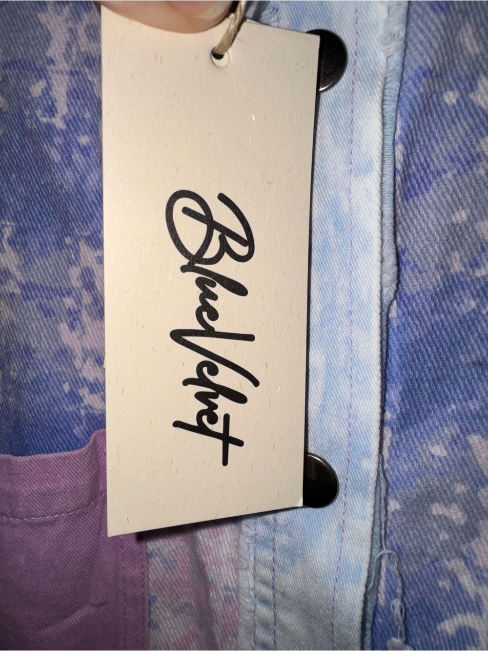 Blue Velvet Patchwork Denim Shacket - Shirt Jacket - NWT - Picture 8 of 11
